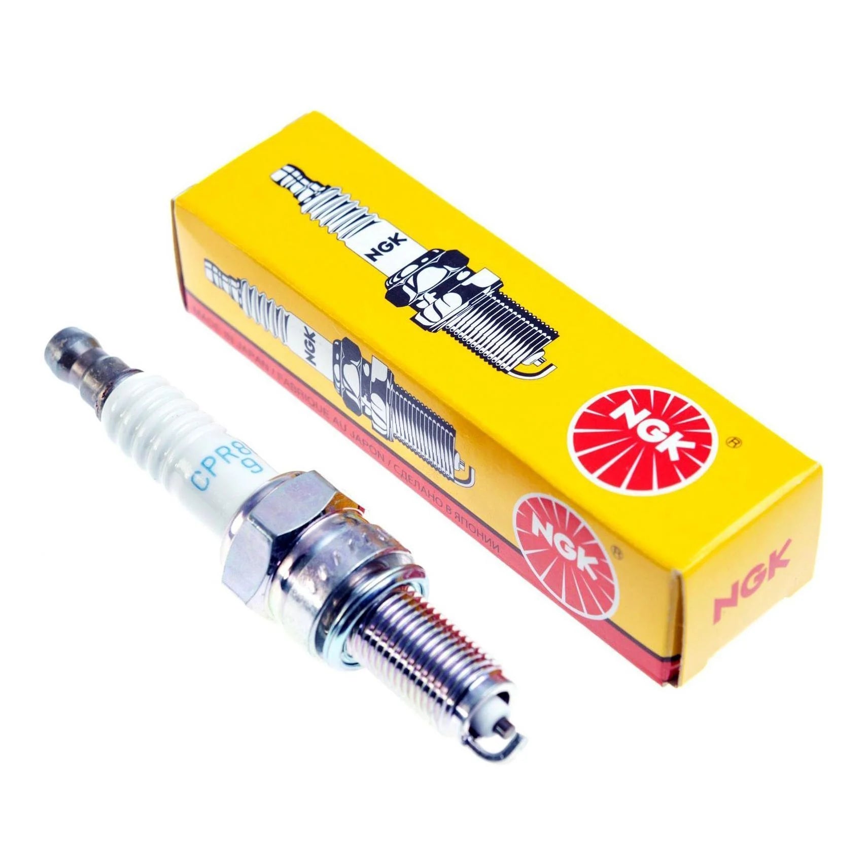 Bougie NGK CPR8EB-9 Standard 10 mm culot long compatible moto scooter