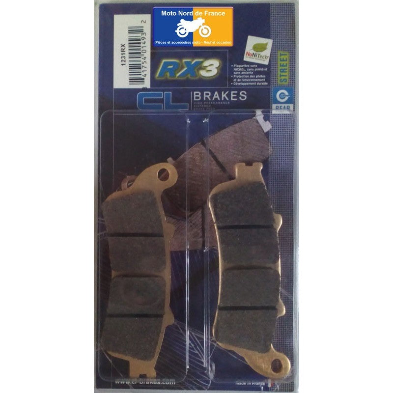 Plaquettes de frein arrière CL Brakes 1231RX3 – Métal fritté – Honda GL1800