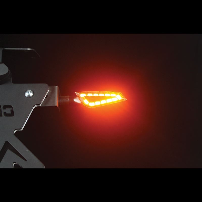 Intermitentes LED ELY'TEK de CHAFT SHELTER IN223, homologados CE, color negro ahumado