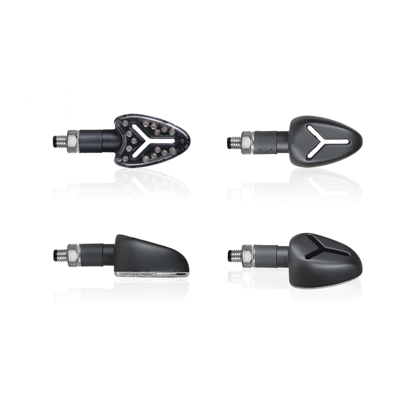 Intermitentes LED CHAFT SNIPER, negro ahumado, universales, homologados CE, IN204