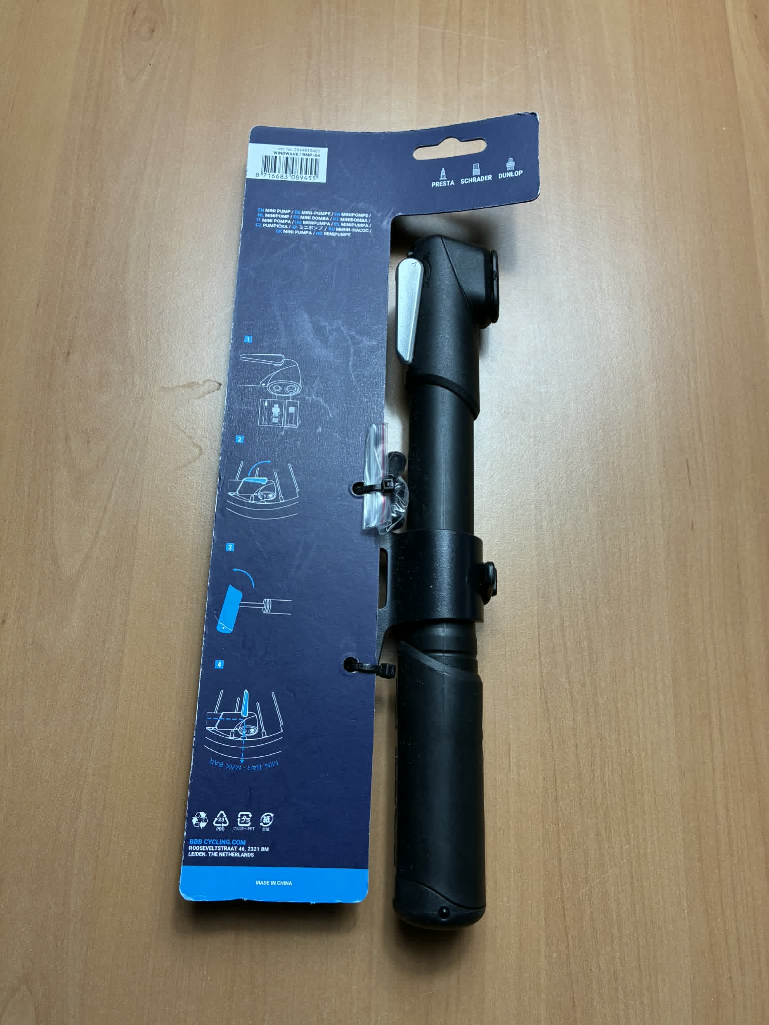 Mini pompe vélo WindWave BMP-54 haute pression compacte avec poignée T – NEUF