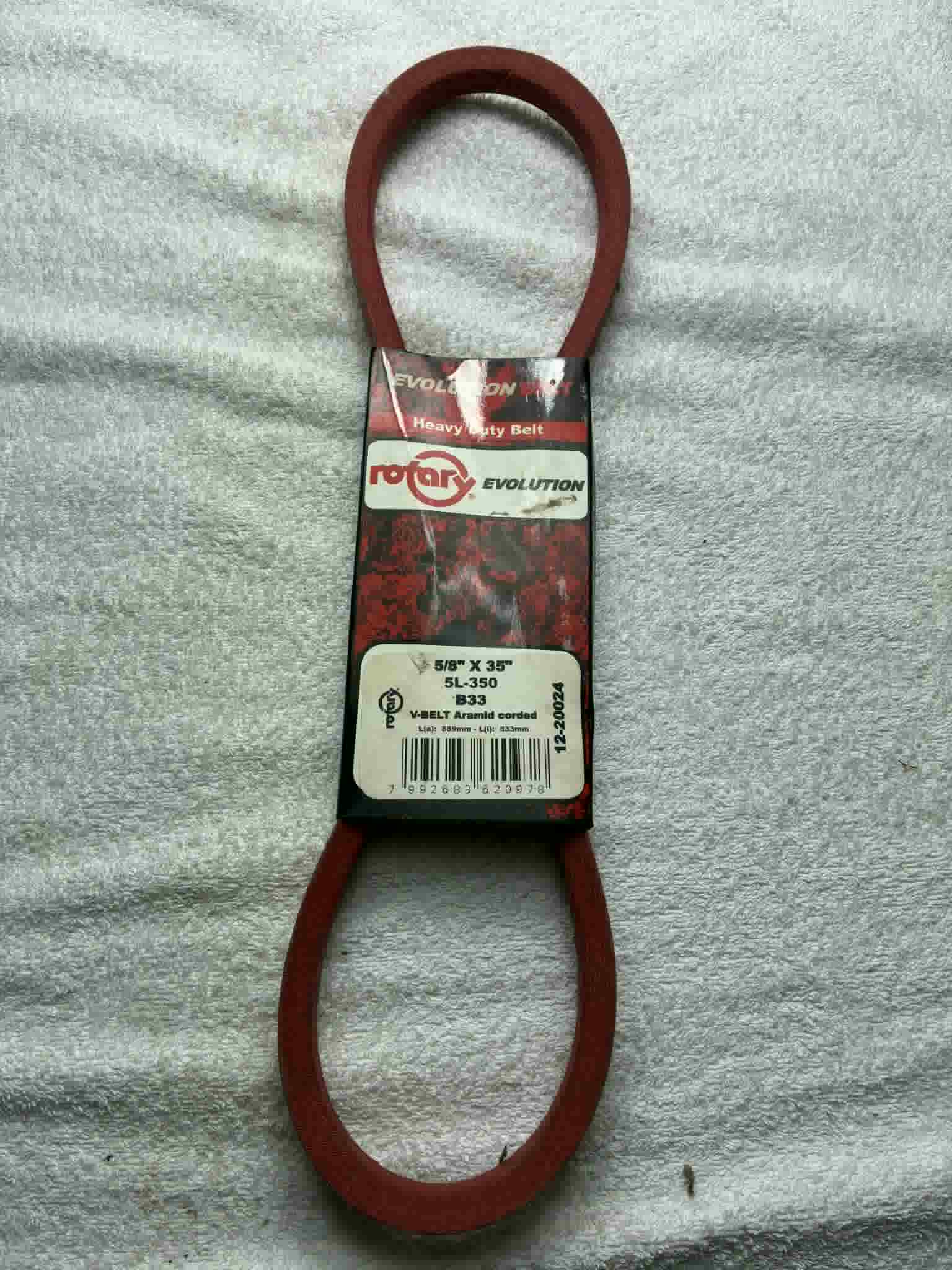 Courroie B33 5L-350 5/8 x 35” Aramid 833 mm tondeuse motoculture neuve