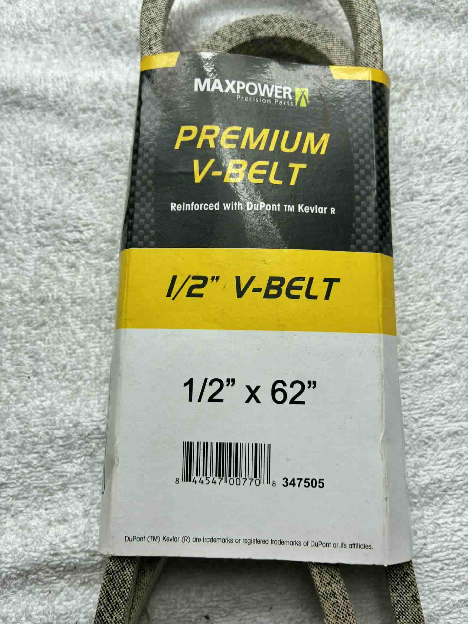 Courroie MaxPower 1/2 x 62” Premium V-Belt Kevlar tondeuse motoculture neuve