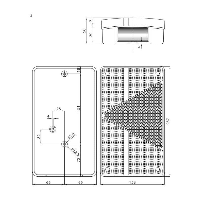 Feu 7 fonctions remorque AJBA FP84 – Côté gauche – 12V – Ampoules incluses