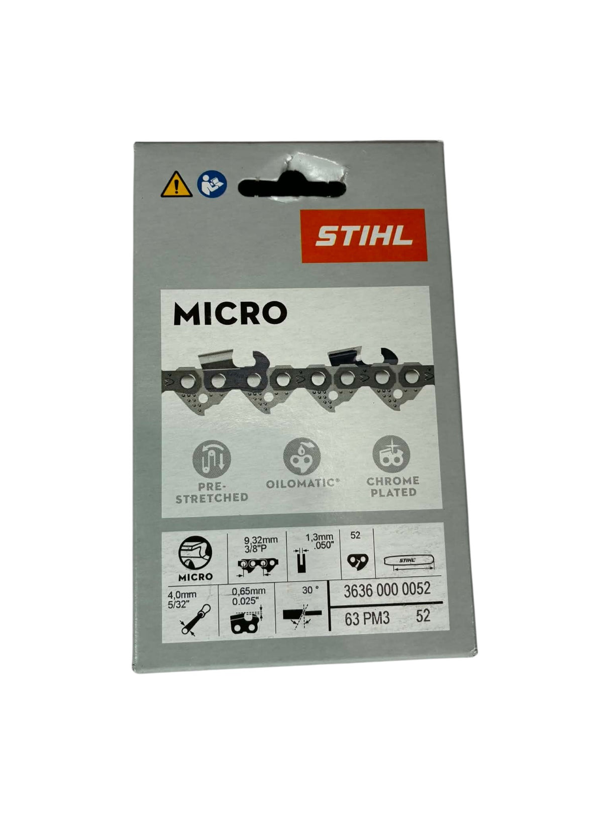 Chaîne STIHL Picco Micro 3 PM3 3/8" P 1,3 mm 52 maillons 36360000052