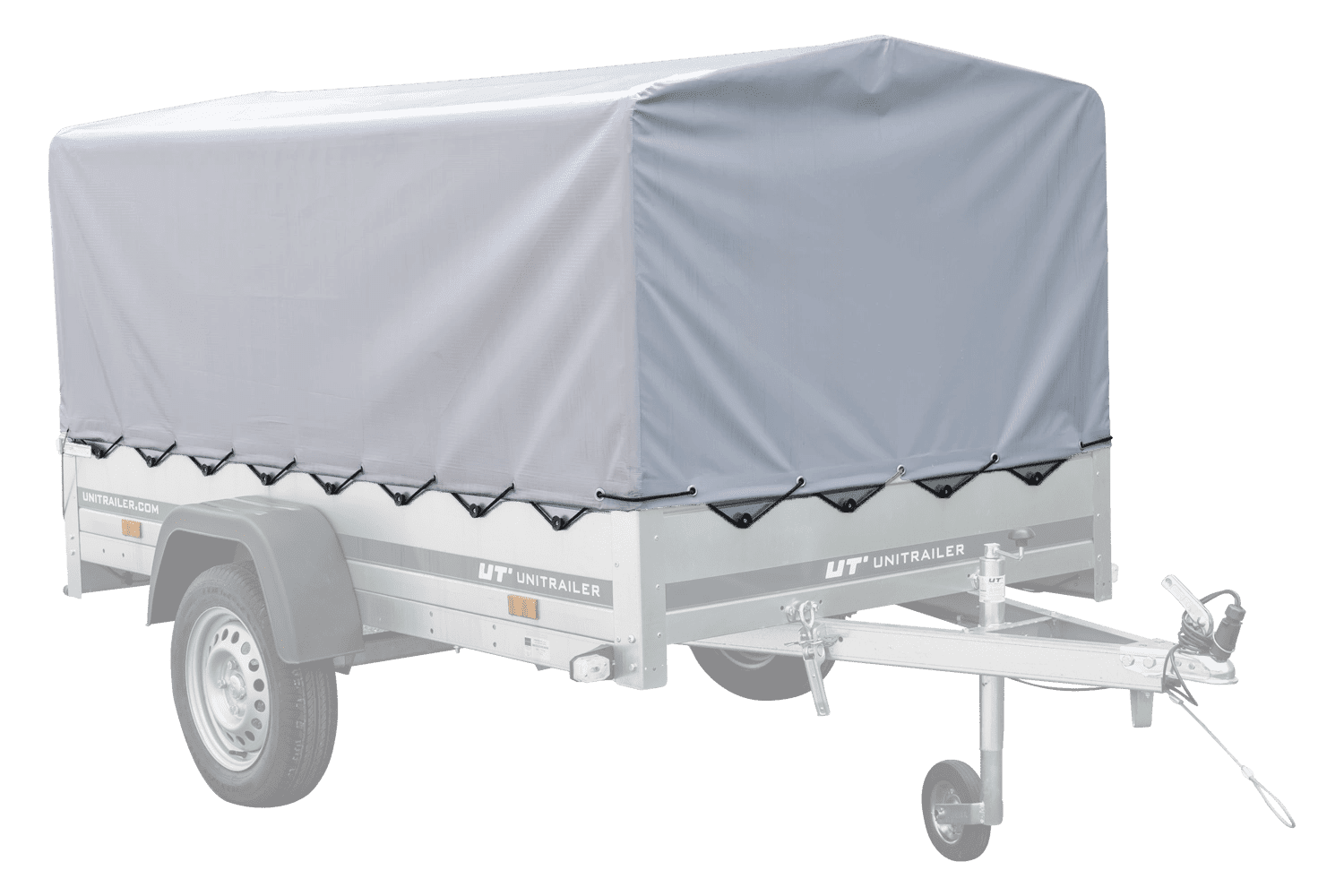 Lona de remolque alta 236 x 125 x H80 cm PVC gris