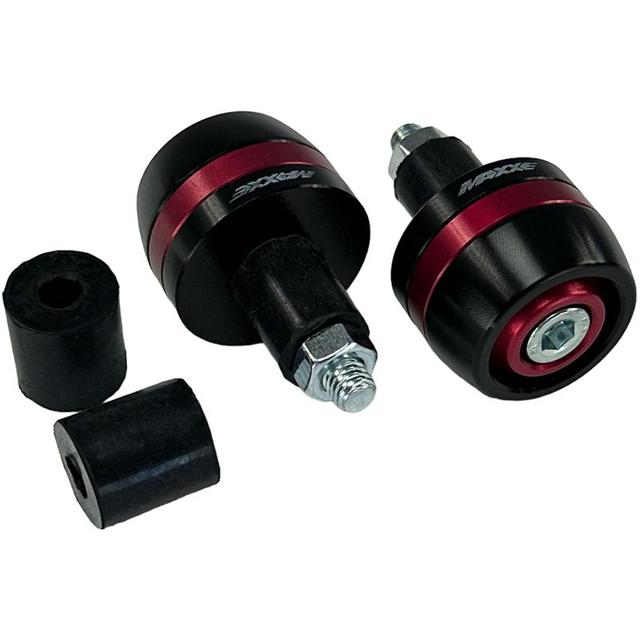 Extremos de manillar de aluminio 002 MAXXE MEDGA002-R negro/rojo