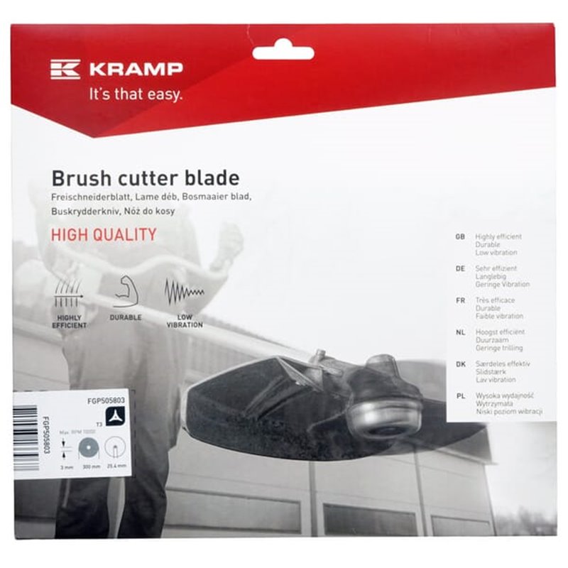 Lame KRAMP 3 dents 300 mm alésage 1 pouce débroussailleuse NEUVE
