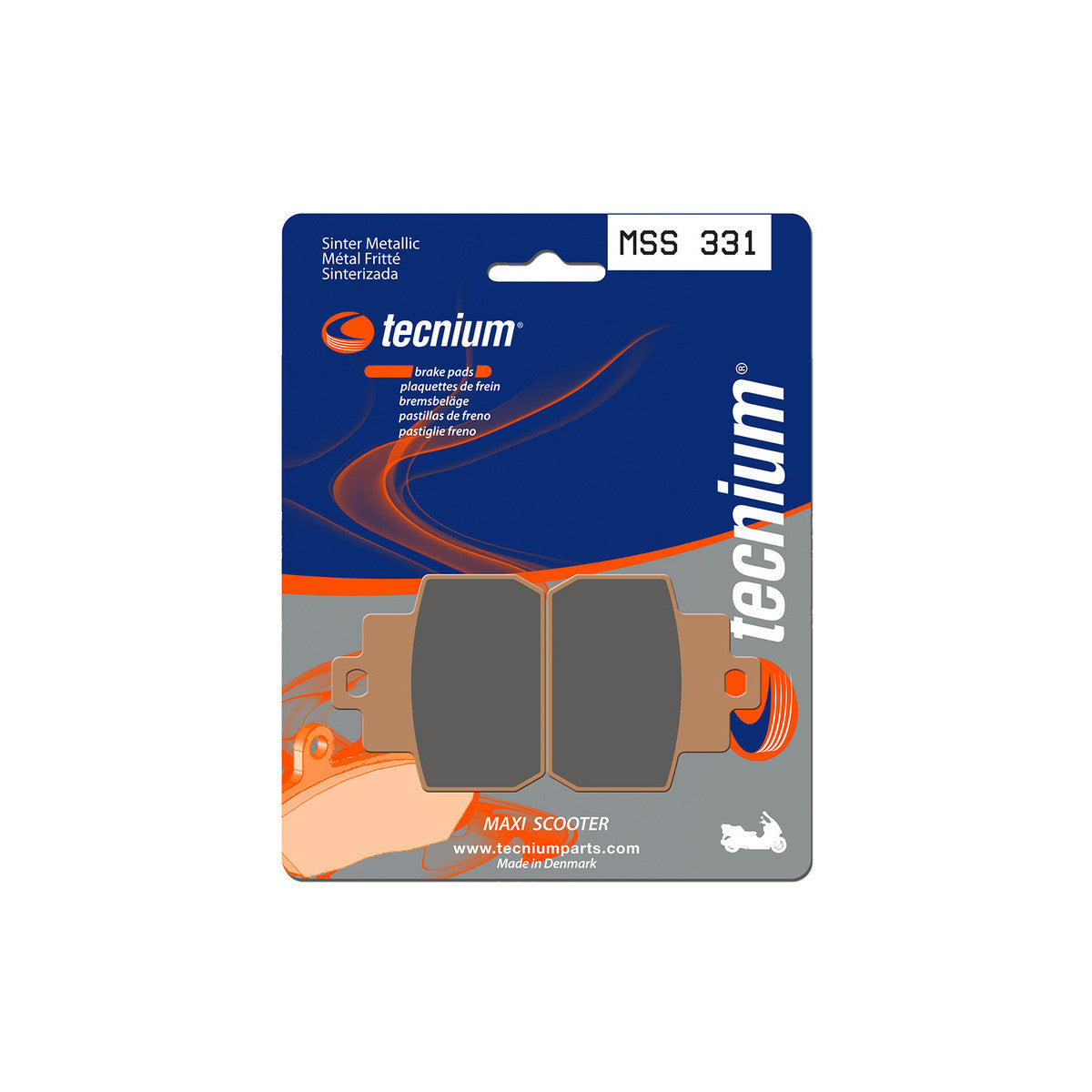 Pastillas de freno traseras Tecnium MSS 331 de metal sinterizado Ref TEC31MSS