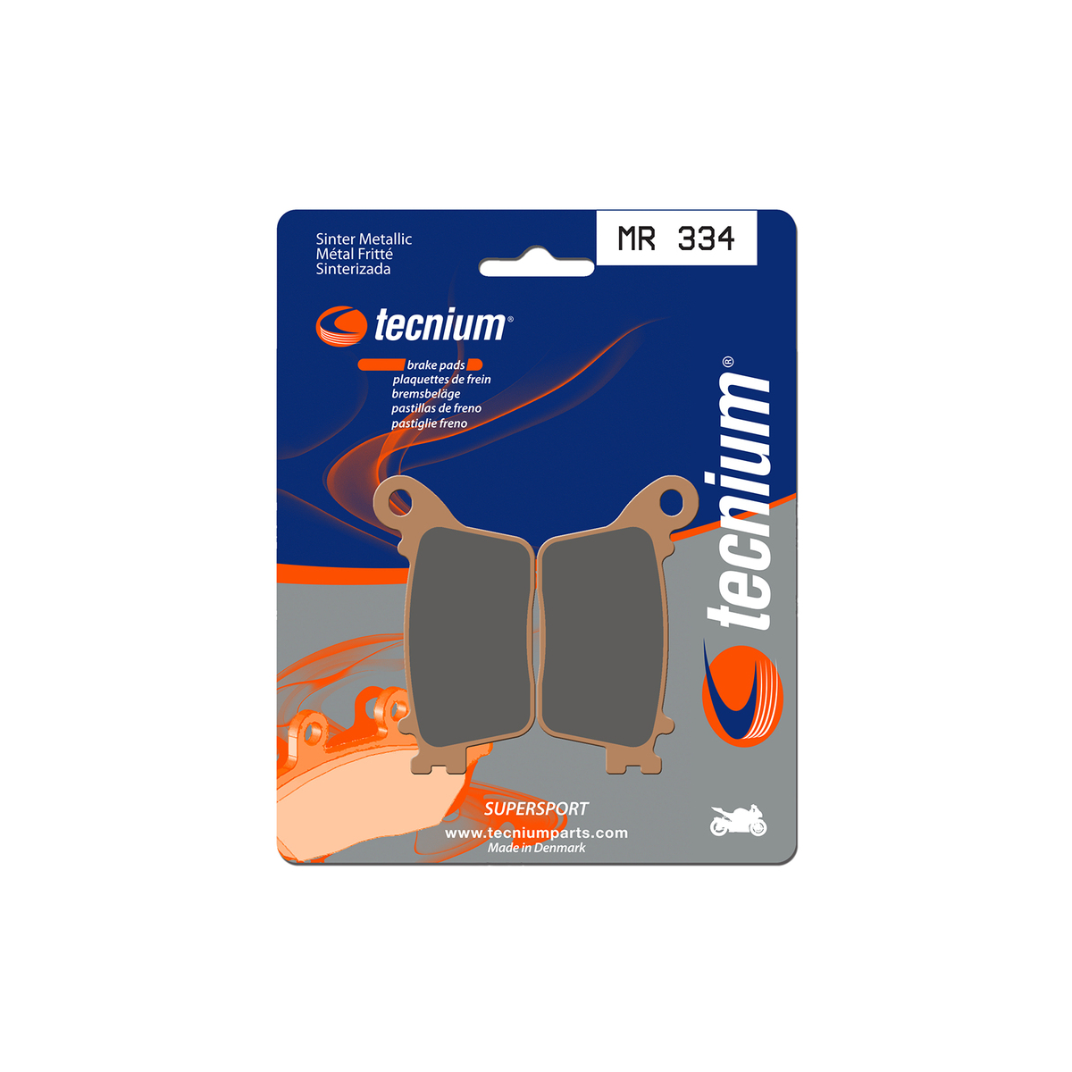 Pastillas de freno traseras de metal sinterizado Tecnium MR 334 Ref PL3342