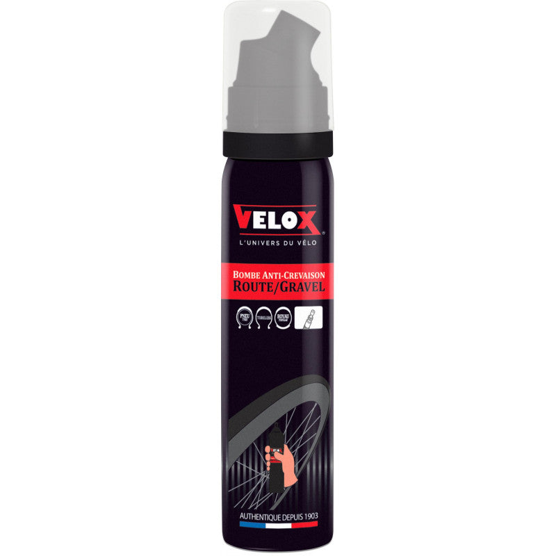 Velox R075C00-RD 75 ml Spray reparador de pinchazos para bicicletas Presta