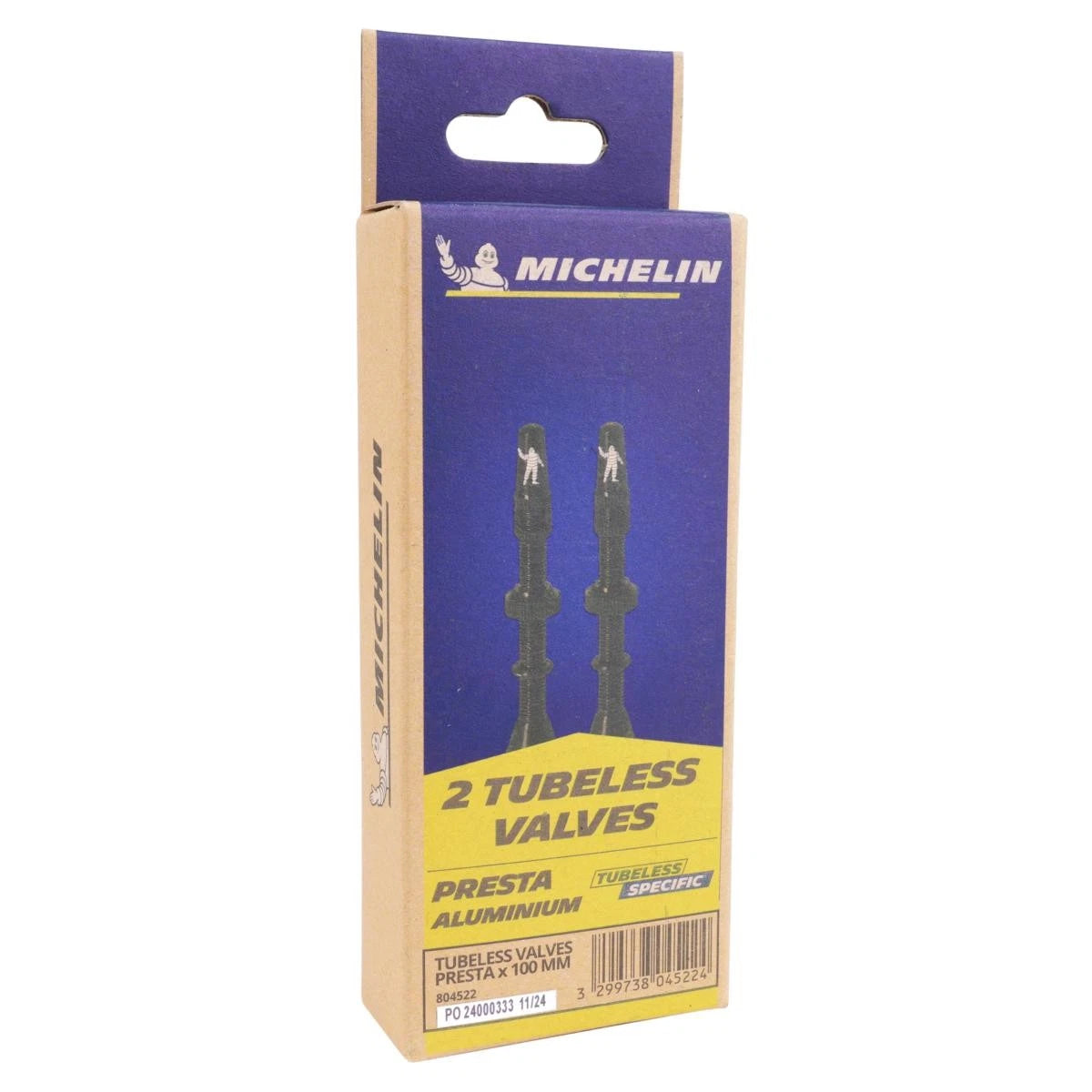 Válvula Presta tubeless Michelin PR221984 de 4 orificios y 100 mm, color negro