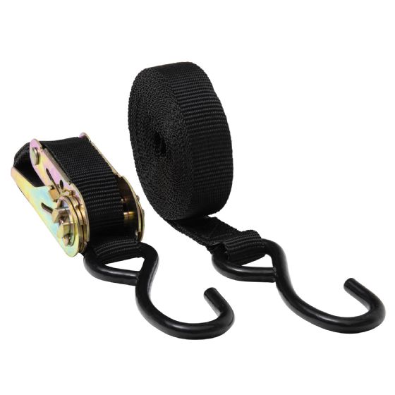 Correa de trinquete ERDE de 4,5 m con ganchos de 25 mm de ancho para remolque