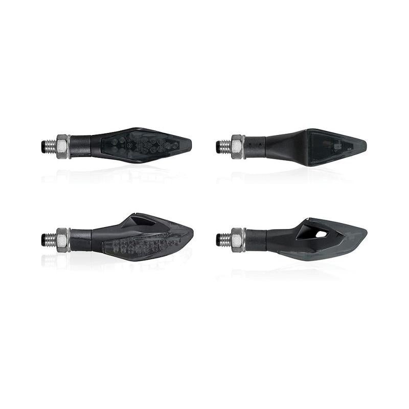 LEDCHAFTSUGAR universal CE-approved smoked black IN263 turn signals