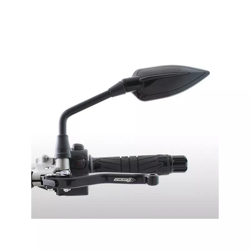 Espejo retrovisor para motoCHAFTo Factory Negro brillante Reversible Paso 10 mm – Ref. IN290