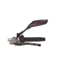 CHAFT-Motorradrückspiegel links, rot, einstellbar in 10-mm-Schritten – Ref. IN493