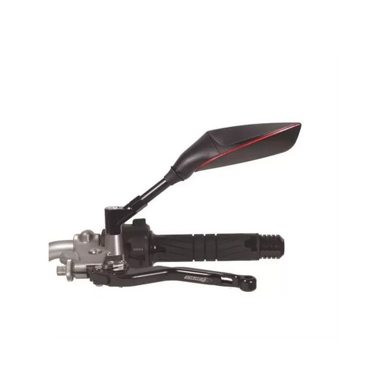 CHAFT-Motorradrückspiegel links, rot, einstellbar in 10-mm-Schritten – Ref. IN493