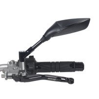 CHAFT-Rückspiegel Randy Universal Lenker Schwarz/Rot 10 mm – Ref. IN494