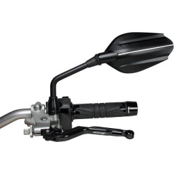 CHAFTEnjoy Reversible Motorcycle Mirror, Black/White, CE Approved, 10 mm Pitch – Ref. IN1004