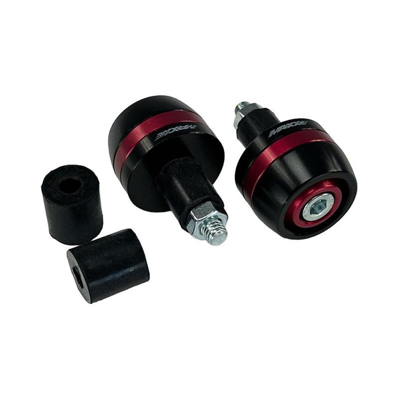 Embouts de guidon Alu 002 MAXXE MEDGA002-R noir/rouge
