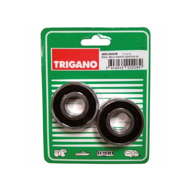 Bearing kit 6204 RS axle 600 kg TRIGANO FFKRLT6000B Blister