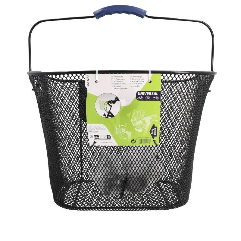 Panier avant vélo Durca 801533 métal gris 12L guidon