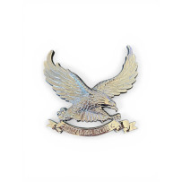 Emblema Águila Live To Ride Metal cromado Moto Custom