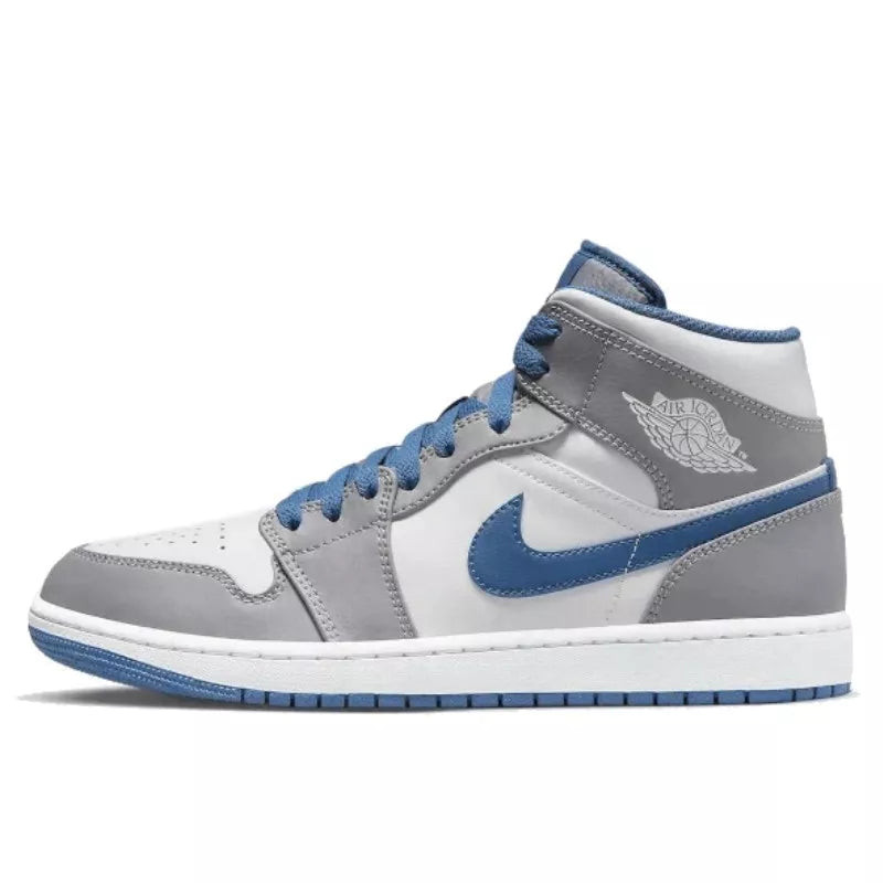 Air Jordan 1 Mid GS DQ8423-014 Cement Grey True Blue 38.5
