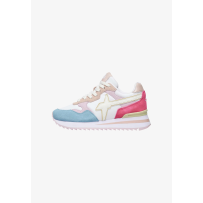 W6YZ YAK-J Suede/Nylon/Pastel - Größe 35 - Kinder Sneaker - Weiß Lila - Neuware