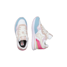 W6YZ YAK-J Suede/Nylon/Pastel - Größe 35 - Kinder Sneaker - Weiß Lila - Neuware