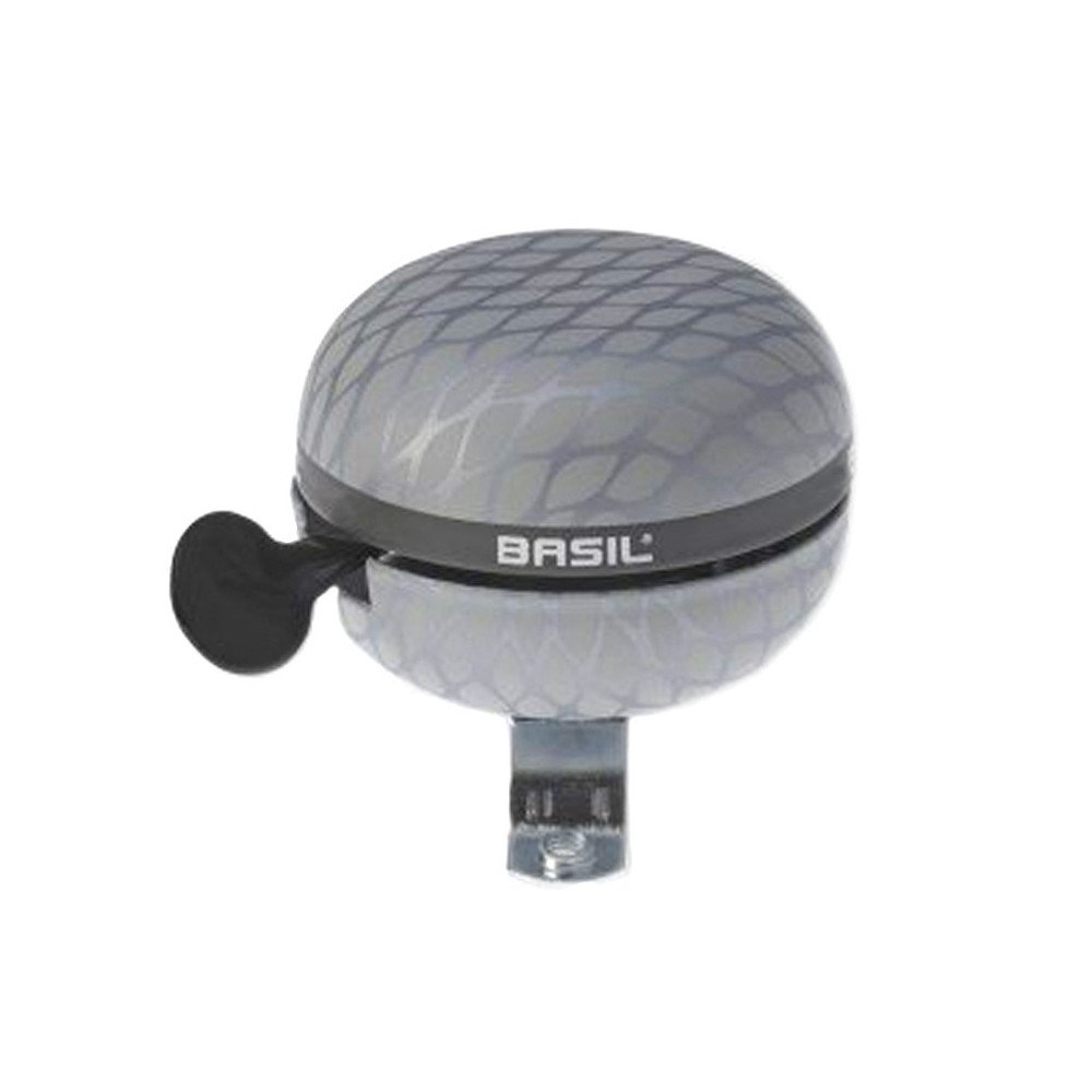 Sonnette vélo Basil Bell 60mm argent motif peau de serpent Neuve