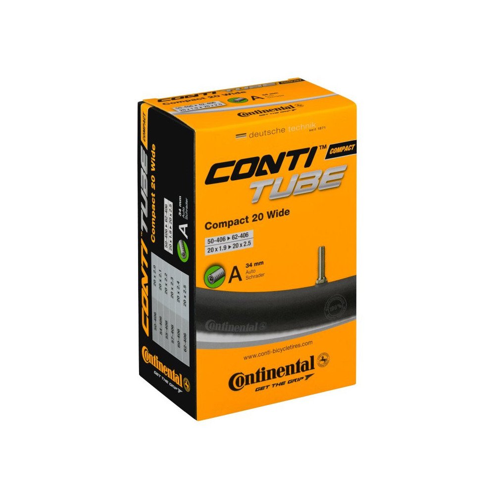Cámara de aire para bicicleta de 20 pulgadasContinental, Compact Wide 50-62/406, nueva