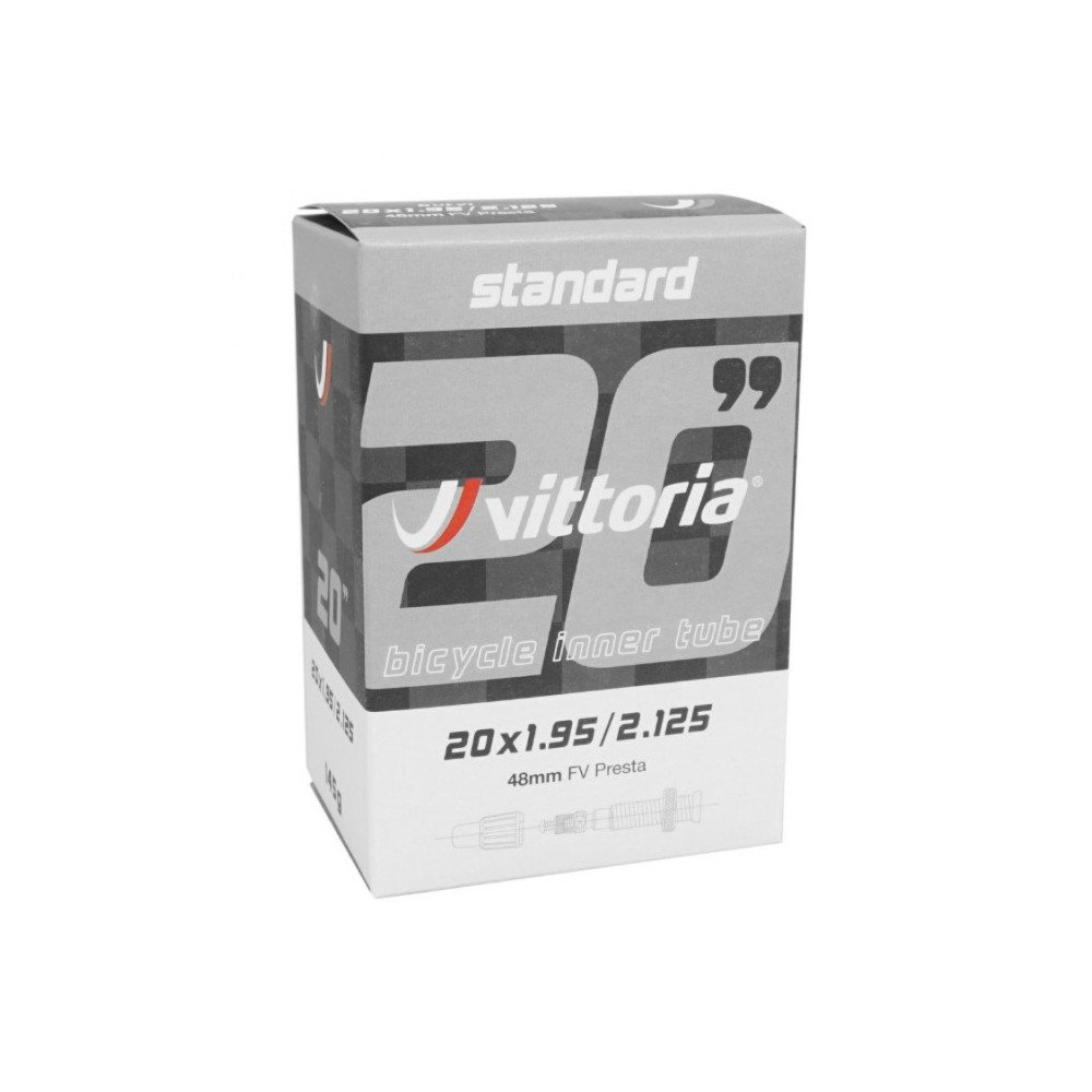 Chambre à air vélo 20x1.95-2.125 Vittoria valve Presta 48mm Neuve