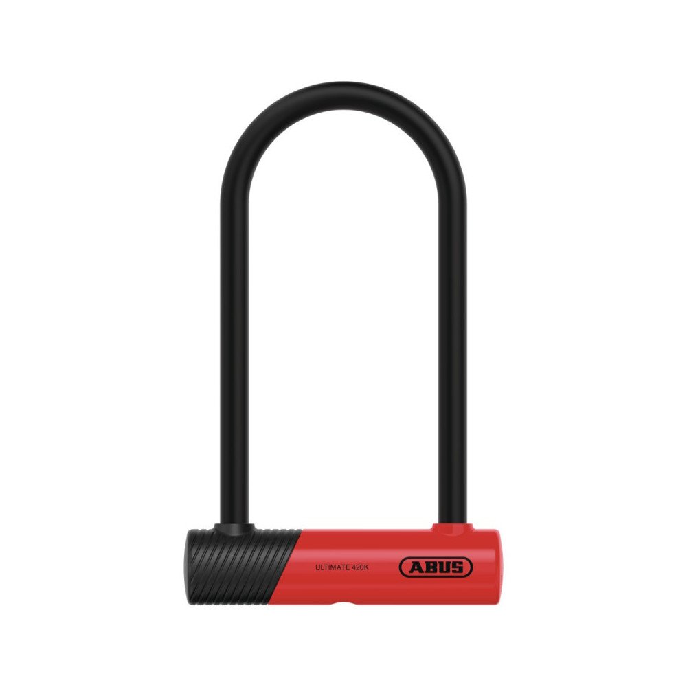 U-lock ABUS Ultimate 420K 230x103mm class 12/15 + USH mount black/red New