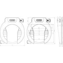 Frame lock ABUS Pro Amparo 4750 X wide wheel clearance class 9/15 black New