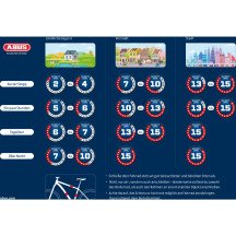 Câble antivol à code ABUS Combiflex Adventure 75cm compact rétractable noir Neuf