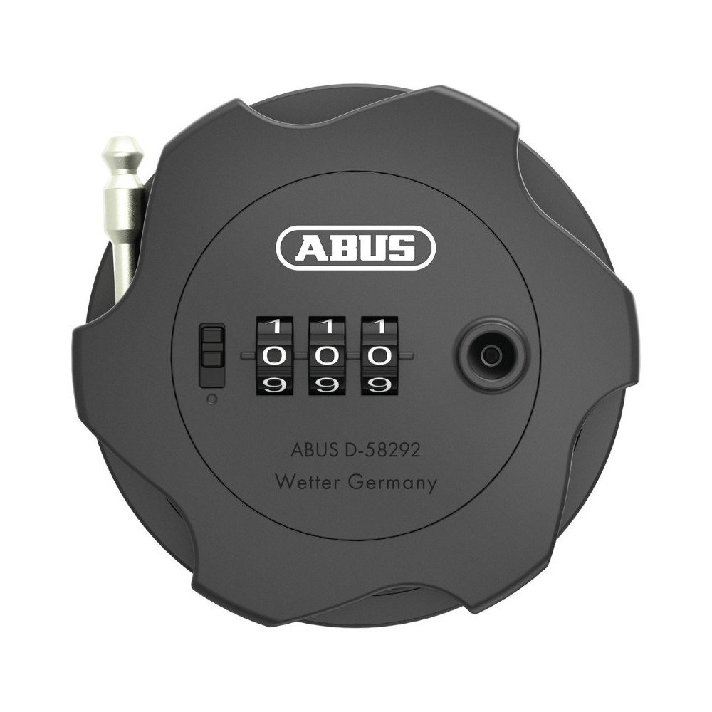 Cable antirrobo con código «ABUS» Combiflex Adventure, 75 cm, compacto, retráctil, negro, nuevo