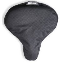Funda de sillín Basil negra elástica impermeable 20x28cm A estrenar