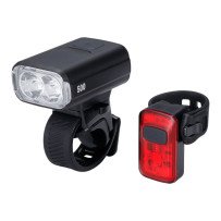 BBB NanoStrike 500-lumen bike light kit + Spark USB-C black arrière rear light New