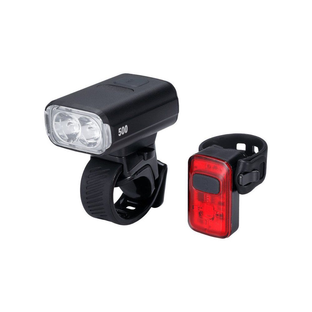 BBB NanoStrike Fahrradbeleuchtungsset 500 Lumen + „arrière“ Spark USB-C-Rücklicht, schwarz, neu
