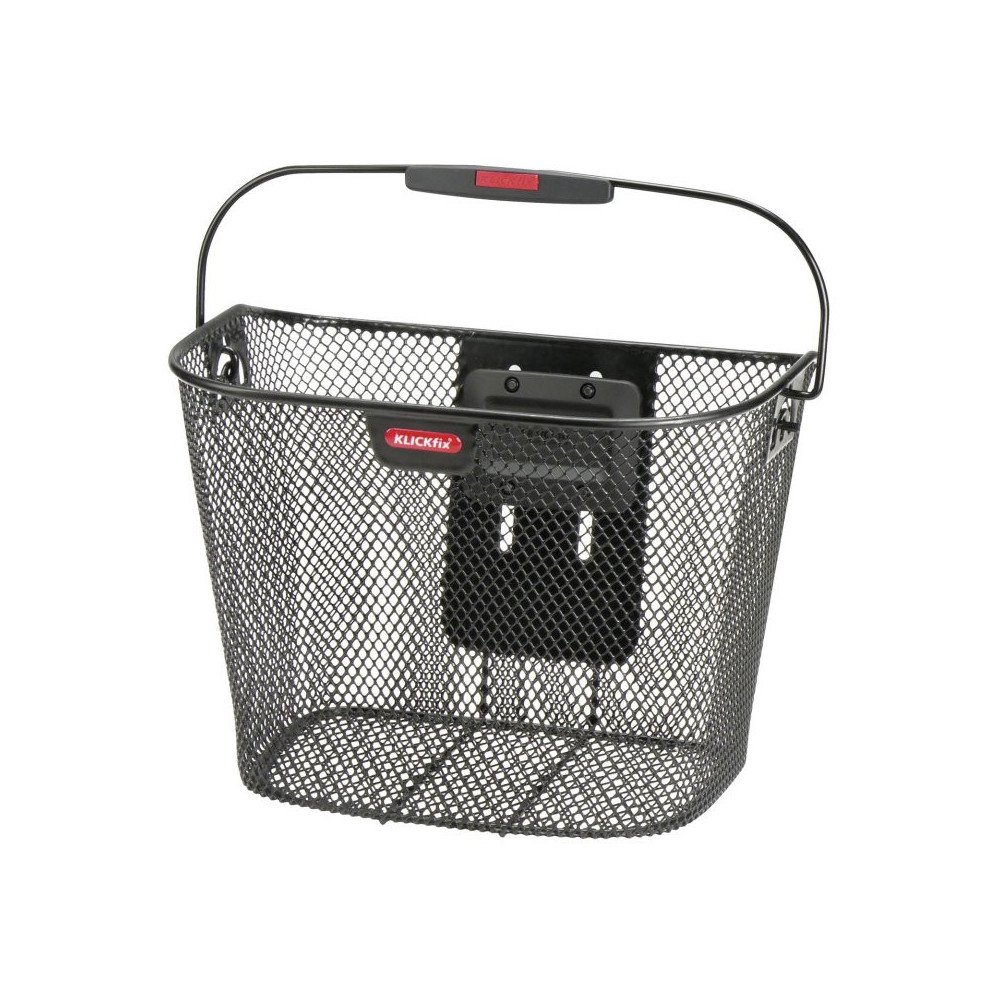 KLICKfix Uni 0397 16L bicycle handlebar basket black metal wire included plate New
