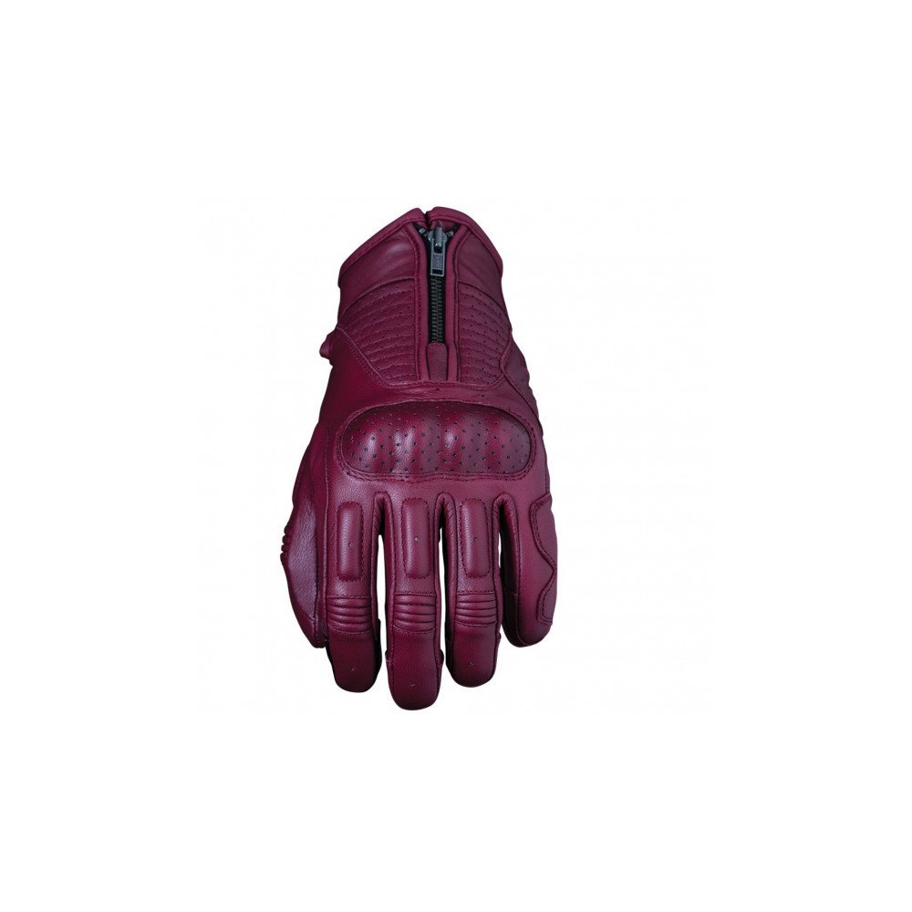 Gants moto femme Five Kansas Woman S Burgundy cuir chèvre rétro CE EN13594 Neufs