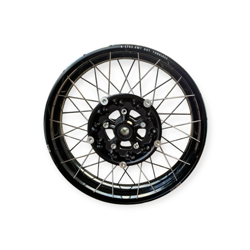 Roue arrière ZONTES 17x3.0 MT tubeless complète