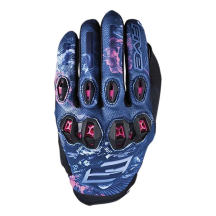 Motorradhandschuhe Frau Five Stunt Evo 2 Woman S Flowers rosa Textil CE EN13594 Neun