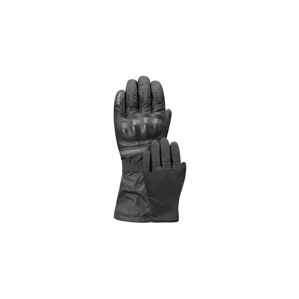 Guantes moto hombre Racer Sibery 2en1 S invierno WP DDS CE shell EN13594 negro Nuevo