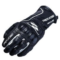Gants moto femme Five RFX4 Lady S racing cuir CE coque carbone phalanges noir/blanc Neufs