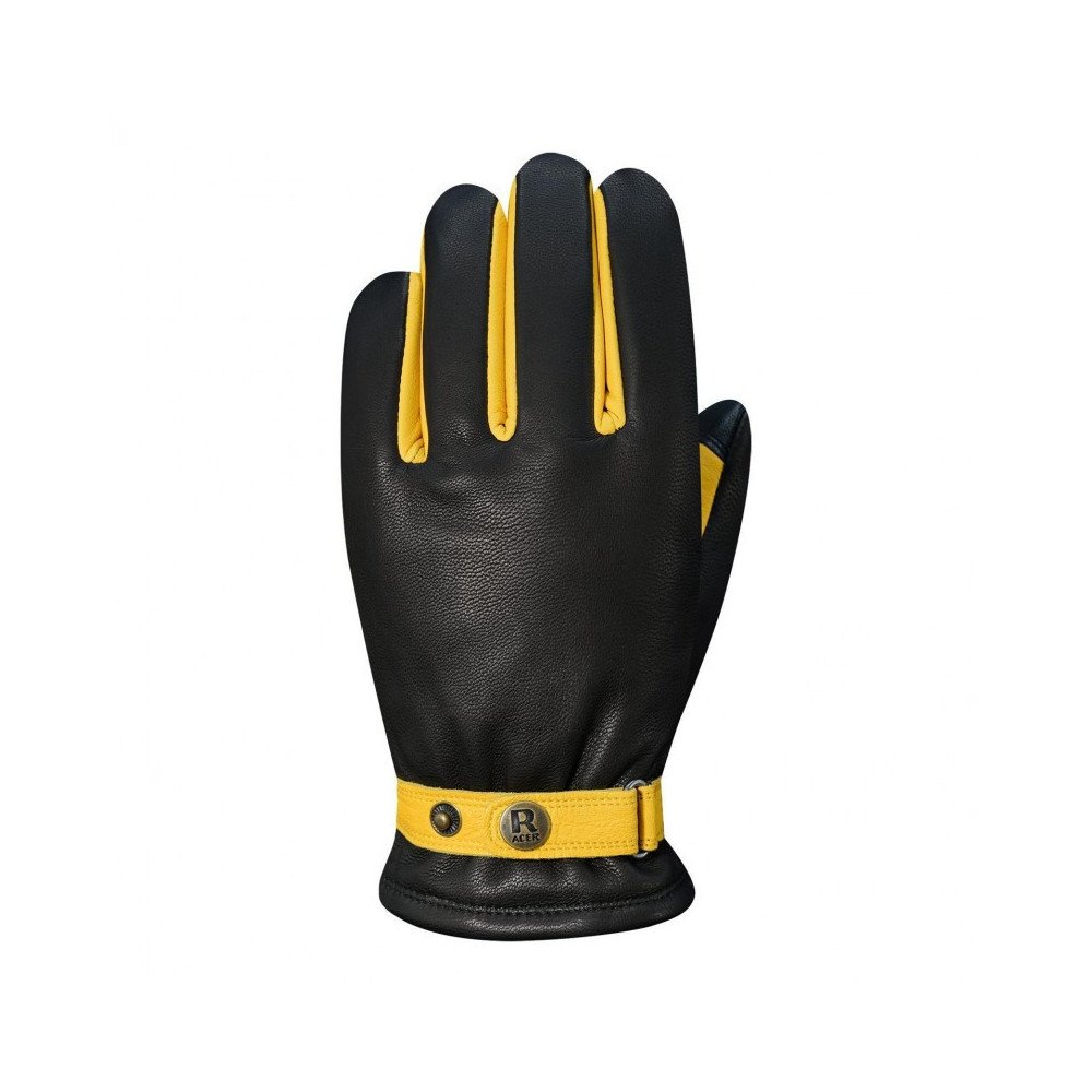 Guantes moto hombre Racer Legacy cuero XL invierno Outdry Fiberfill Ergoflex negro/amarillo Nuevo