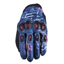 Women’s motorcycle gloves Five Stunt Evo 2 Flower L summer goat leather AirgoProtech CE pink New