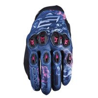 Motorradhandschuhe Frau Five Stunt Evo 2 Flower L Sommer Ziegenleder AirgoProtech CE rosa Neun