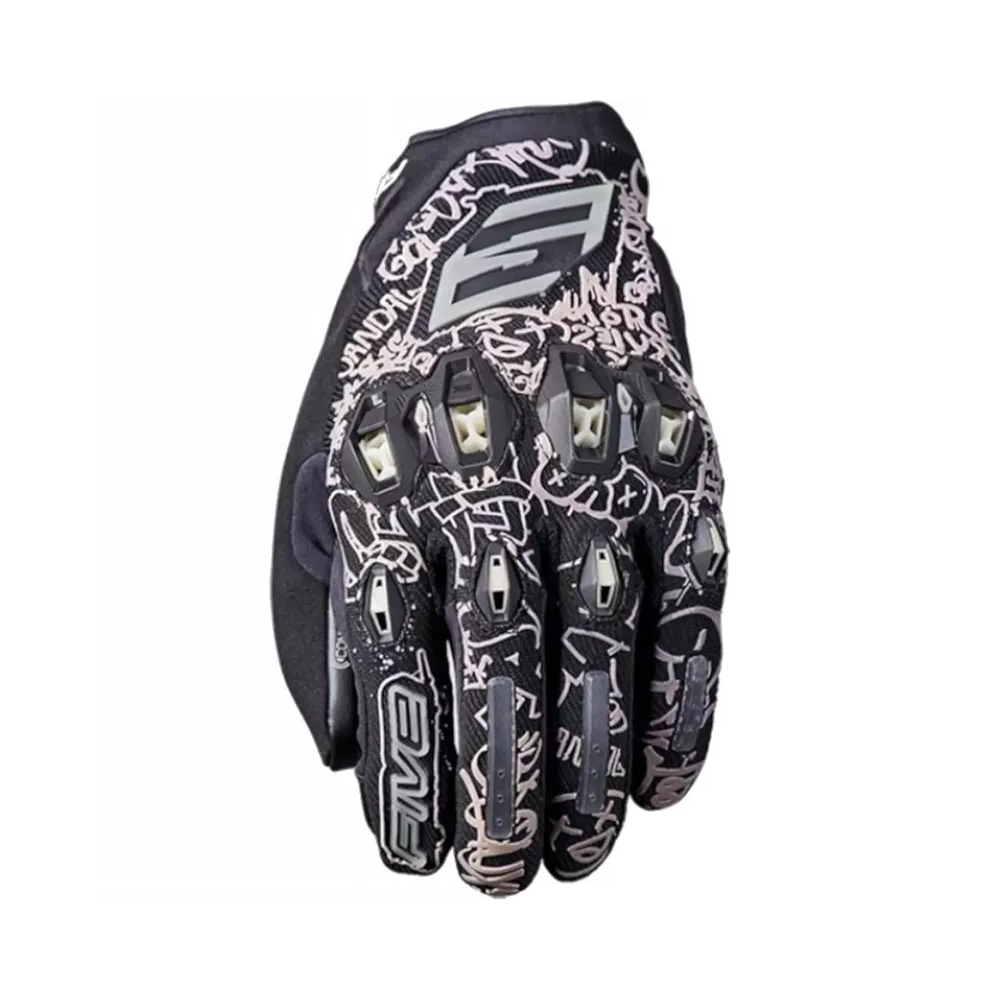 Gants moto homme Five Stunt Evo 2 L été cuir chèvre AirgoProtech CE blanc Neufs